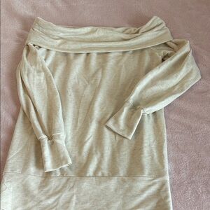 LC Lauren Conrad Cream Off-Shoulder Sweater